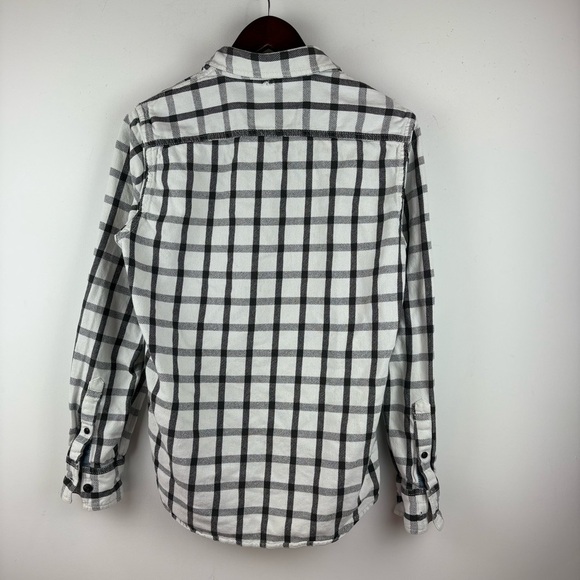 American Eagle Shirt Mens Small White Plaid Pocket Heavyweight Dad Button cotton - Picture 7 of 9